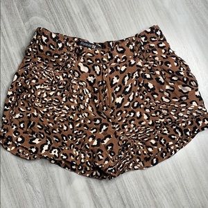 F21 Leopard Print Paperbag Shorts